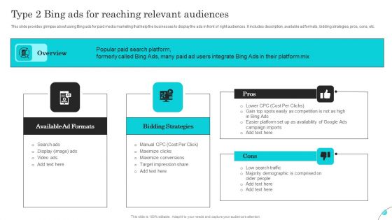 Complete Guide Of Paid Media Marketing Techniques Type 2 Bing Ads For Reaching Formats PDF