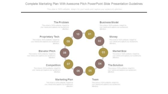 Complete Marketing Plan With Awesome Pitch Powerpoint Slide Presentation Guidelines