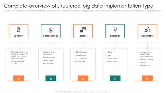 Complete Overview Of Structured Big Data Implementation Type Template PDF Complete Overview Of Structured Big Data Implementation Type Template PDF