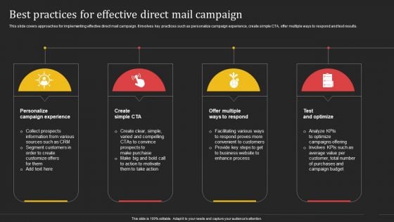 Complete Strategic Manual For Direct Mail Marketing Best Practices For Effective Direct Mail Campaign Portrait PDF