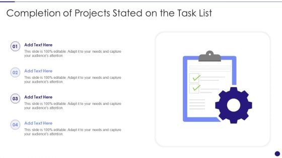 Completion Of Projects Stated On The Task List Topics PDF