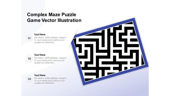 Complex Maze Puzzle Game Vector Illustration Ppt PowerPoint Presentation File Templates PDF