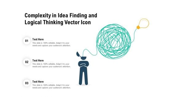 Complexity In Idea Finding And Logical Thinking Vector Icon Ppt PowerPoint Presentation Summary Portfolio PDF