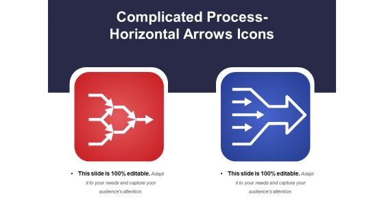 Complicated Process Horizontal Arrows Icons Ppt PowerPoint Presentation Gallery Outline PDF