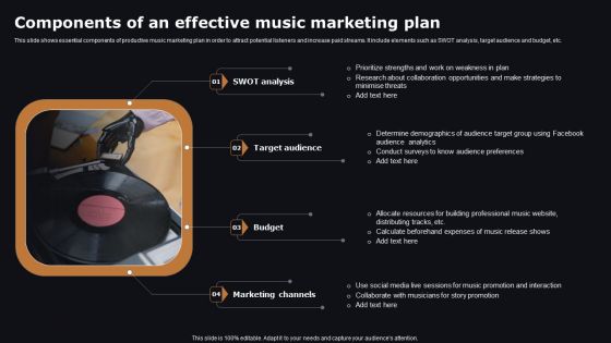 Components Of An Effective Music Marketing Plan Demonstration PDF