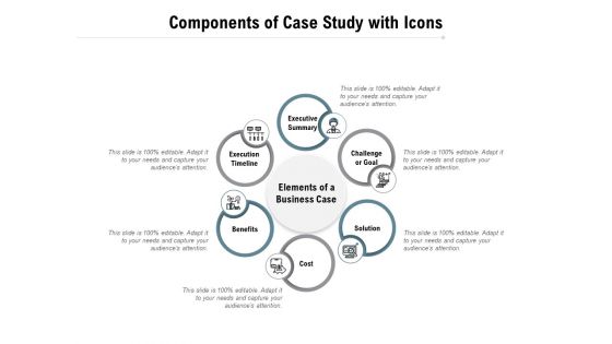 Components Of Case Study With Icons Ppt PowerPoint Presentation Icon Layout Ideas