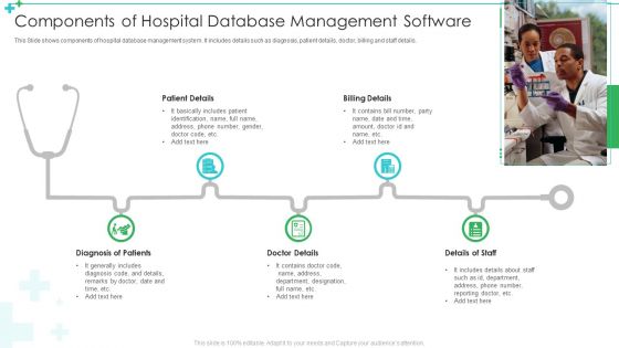 Components Of Hospital Database Management Software Ppt Slides Brochure PDF Components Of Hospital Database Management Software Ppt Slides Brochure PDF