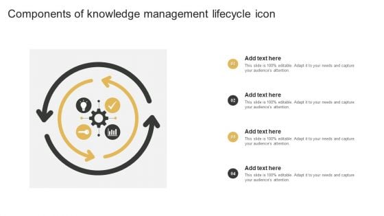 Components Of Knowledge Management Lifecycle Icon Pictures PDF