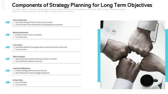 Components Of Strategy Planning For Long Term Objectives Ppt Model PDF Components Of Strategy Planning For Long Term Objectives Ppt Model PDF