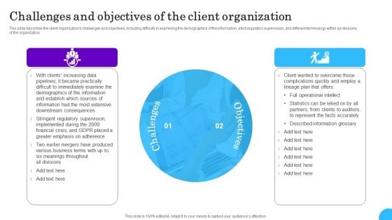 Comprehensive Analysis Of Different Data Lineage Classification Challenges And Objectives Client Themes PDF