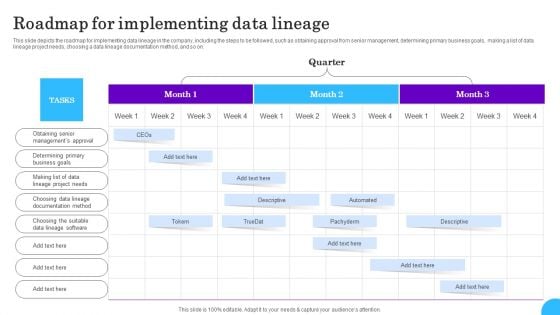 Comprehensive Analysis Of Different Data Lineage Classification Roadmap Implementing Data Lineage Designs PDF