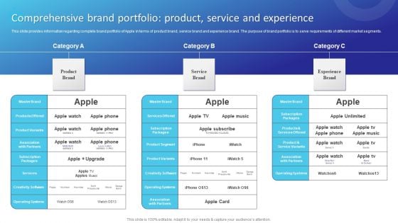 Comprehensive Brand Portfolio Product Service And Experience Information PDF