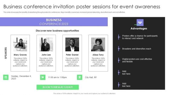 Comprehensive Guide For Launch Business Conference Invitation Poster Sessions Pictures PDF