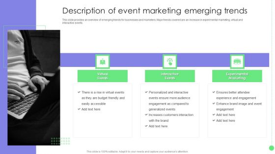 Comprehensive Guide For Launch Description Of Event Marketing Emerging Trends Portrait PDF
