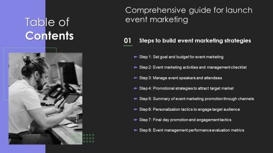 Comprehensive Guide For Launch Event Marketing Table Of Contents Demonstration PDF Comprehensive Guide For Launch Event Marketing Table Of Contents Demonstration PDF