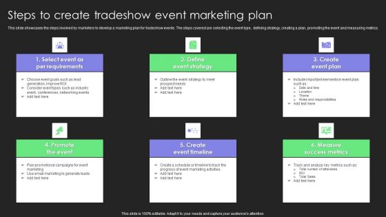 Comprehensive Guide For Launch Steps To Create Tradeshow Event Marketing Plan Graphics PDF