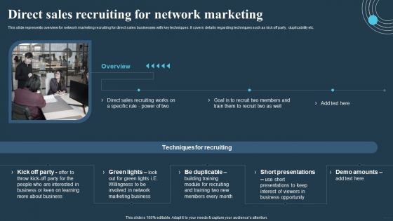 Comprehensive Guide For Multi Level Direct Sales Recruiting For Network Marketing Formats PDF