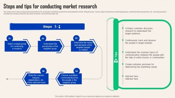 Comprehensive Guide For Social Business Startup Steps And Tips Conducting Market Research Elements PDF