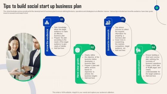 Comprehensive Guide For Social Business Startup Tips Build Social Start Up Business Plan Introduction PDF