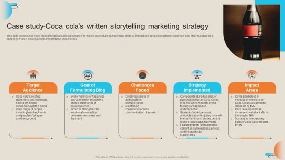 Comprehensive Guide For Storytelling Promotion Case Study Coca Colas Written Storytelling Marketing Strategy Topics PDF