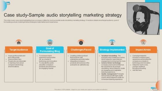 Comprehensive Guide For Storytelling Promotion Case Study Sample Audio Storytelling Marketing Strategy Information PDF