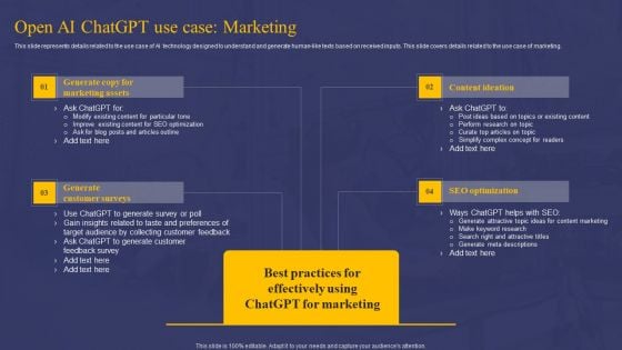 Comprehensive Guide On AI Chat Assistant Open AI Chatgpt Use Case Marketing Sample PDF