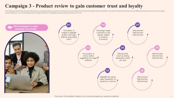 Comprehensive Guide To Build Marketing Campaign 3 Product Review To Gain Customer Trust Guidelines PDF