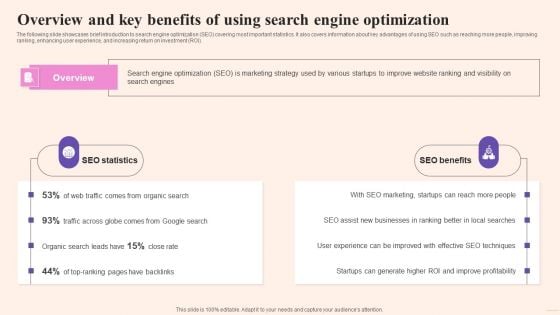 Comprehensive Guide To Build Marketing Overview And Key Benefits Of Using Search Engine Designs PDF