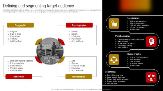 Comprehensive Guide To Build Marketing Strategy Defining And Segmenting Target Audience Ideas PDF