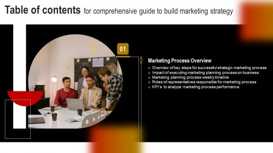 Comprehensive Guide To Build Marketing Strategy Table Of Contents Mockup PDF