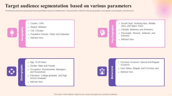 Comprehensive Guide To Build Marketing Target Audience Segmentation Based On Various Summary PDF