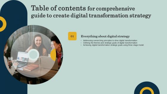 Comprehensive Guide To Create Digital Transformation Strategy Table Of Contents Ppt Portfolio Templates PDF