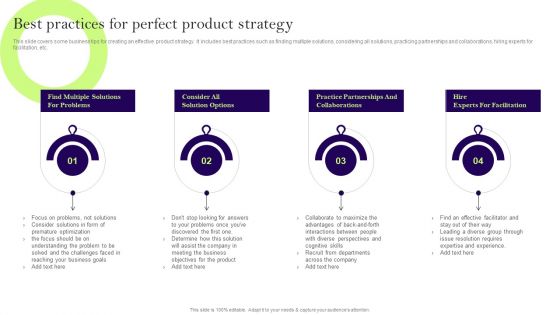 Comprehensive Guide To Develop A Strategic Product Strategy Best Practices Perfect Product Professional PDF