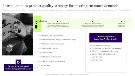 Comprehensive Guide To Develop A Strategic Product Strategy Introduction Product Quality Strategy Meeting Structure PDF