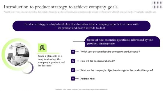 Comprehensive Guide To Develop A Strategic Product Strategy Introduction To Product Strategy Achieve Slides PDF