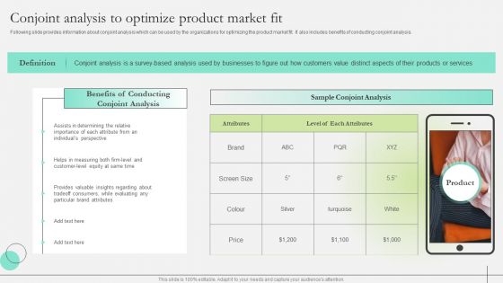 Comprehensive Guide To Strengthen Brand Equity Conjoint Analysis Optimize Product Market Template PDF