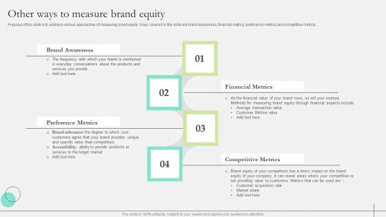 Comprehensive Guide To Strengthen Brand Equity Other Ways To Measure Brand Equity Brochure PDF