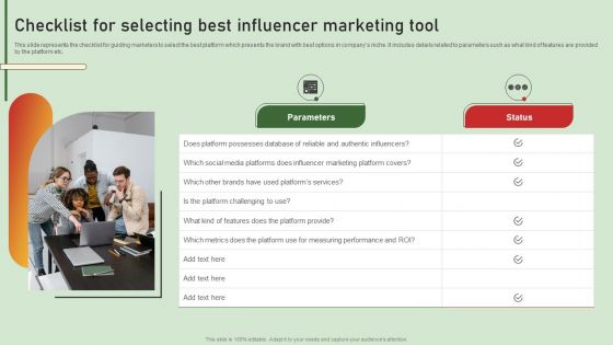 Comprehensive Influencer Promotional Guide To Improve Brand Reputation Checklist For Selecting Best Influencer Topics PDF