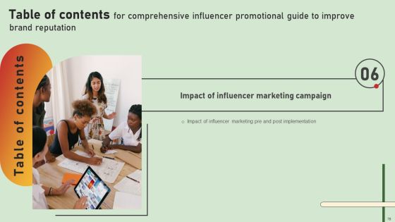 Comprehensive Influencer Promotional Guide To Improve Brand Reputation Ppt PowerPoint Presentation Complete Deck With Slides Slide78