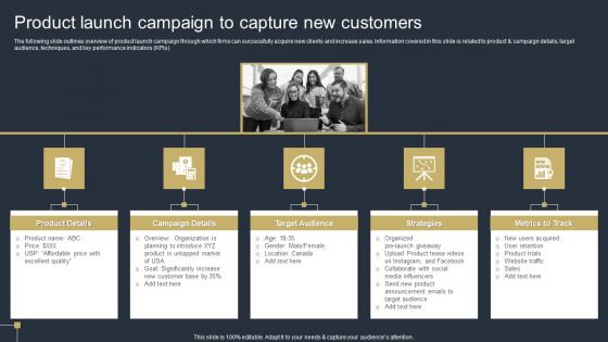 Comprehensive Market Research Guide Product Launch Campaign To Capture New Customers Portrait PDF