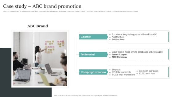 Comprehensive Personal Branding Guidelines Case Study Abc Brand Promotion Template PDF