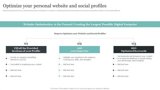 Comprehensive Personal Branding Guidelines Optimize Your Personal Website And Social Profiles Template PDF Comprehensive Personal Branding Guidelines Optimize Your Personal Website And Social Profiles Template PDF