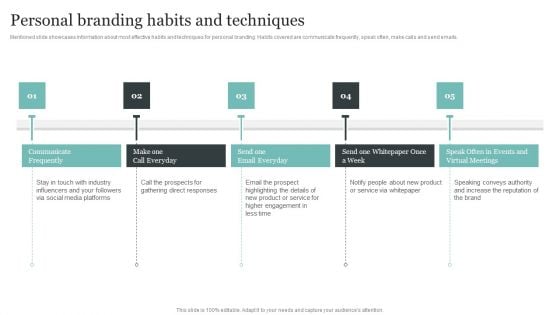 Comprehensive Personal Branding Guidelines Personal Branding Habits And Techniques Formats PDF