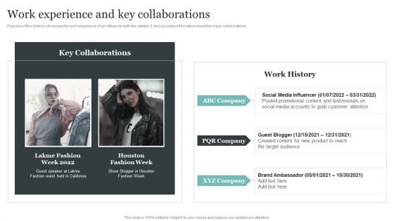 Comprehensive Personal Branding Guidelines Work Experience And Key Collaborations Themes PDF Comprehensive Personal Branding Guidelines Work Experience And Key Collaborations Themes PDF