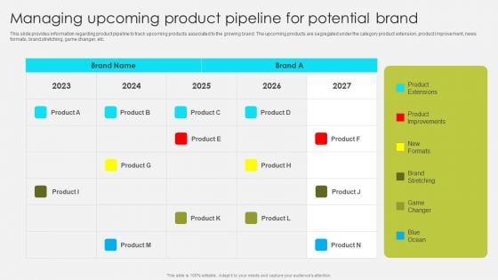 Comprehensive Promotion Guidelines To Administer Brand Managing Upcoming Product Pipeline For Potential Pictures PDF