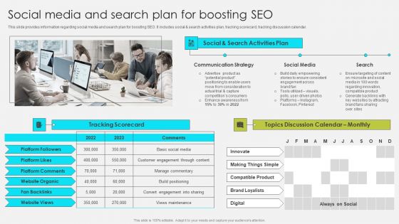 Comprehensive Promotion Guidelines To Administer Brand Social Media And Search Plan For Boosting Seo Sample PDF