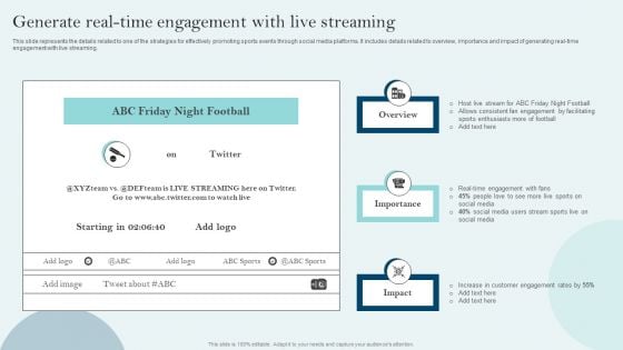 Comprehensive Sports Event Marketing Plan Generate Real Time Engagement With Live Streaming Rules PDF