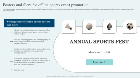 Comprehensive Sports Event Marketing Plan Posters And Fliers For Offline Sports Event Promotion Formats PDF