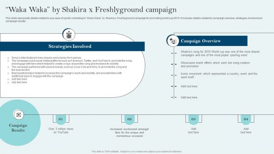 Comprehensive Sports Event Marketing Plan Waka Waka By Shakira X Freshlyground Campaign Introduction PDF