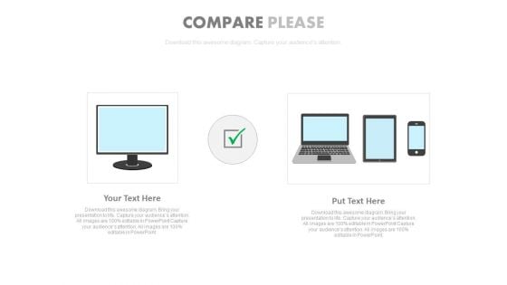Computer Comparison With Laptop Tablet And Mobile PowerPoint Slides